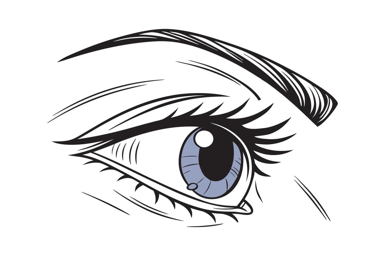 Attractive eye silhouette with blue color digital artwork vector