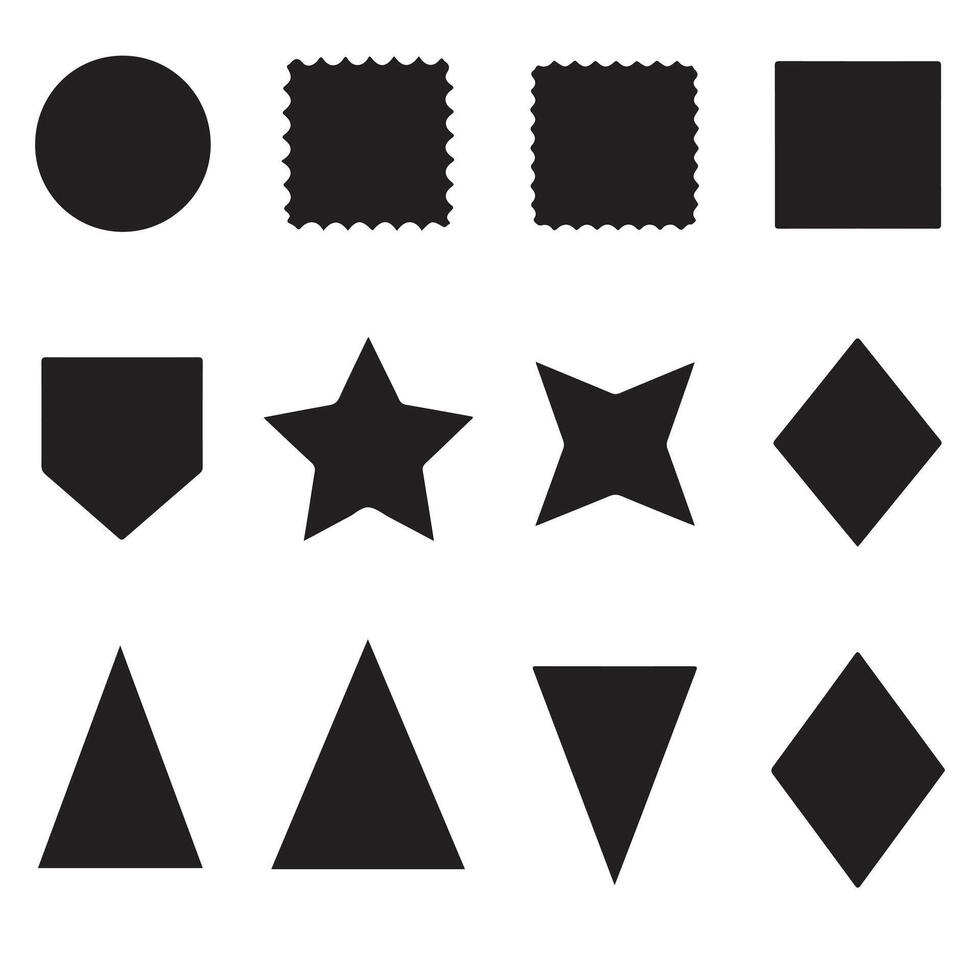 A series of labels in black and white with a green backdrop vector