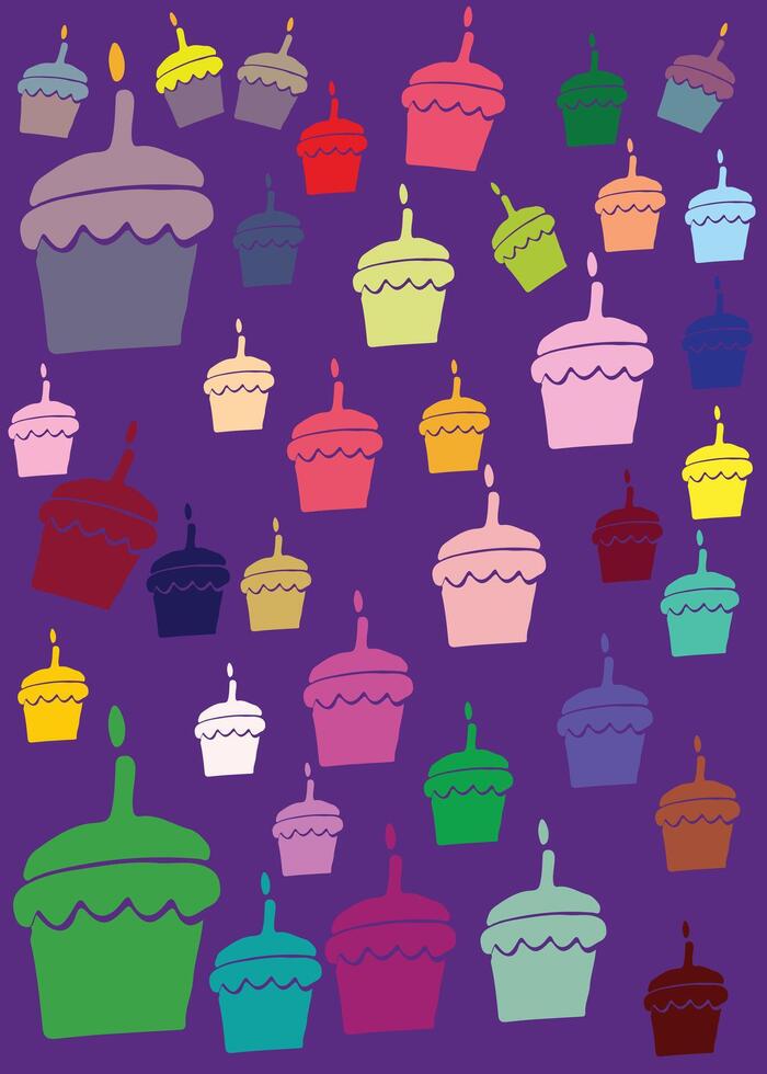Cupcake minimal pattern. Happy birthday cupcake background. Cupcake pattern background. vector