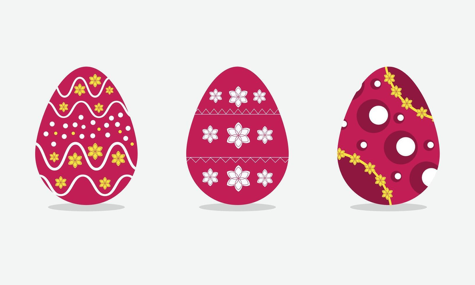 Easter eggs set painted collection vector