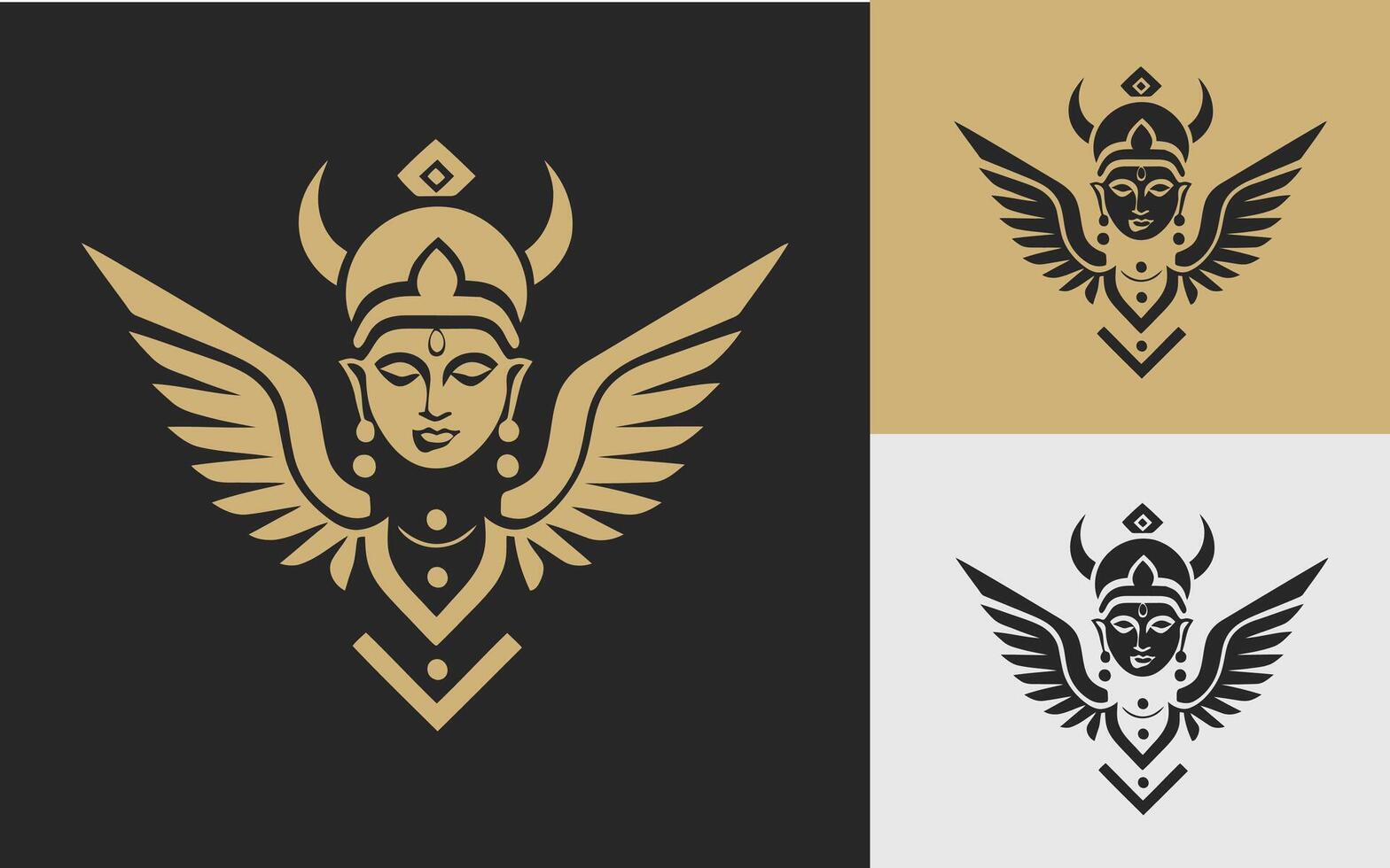Human head with wings for your logo ideas vector