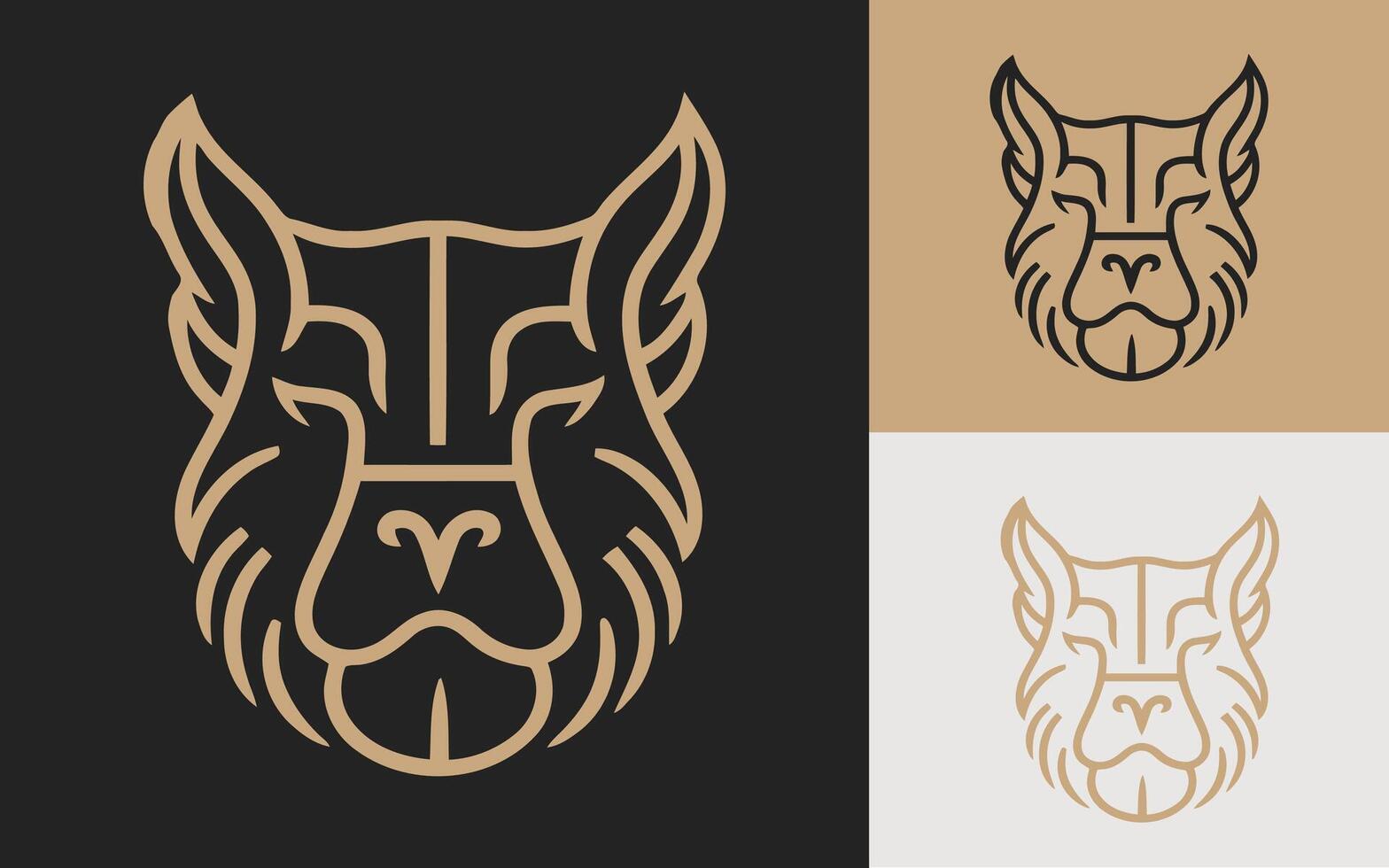 animal logo icon with balinese style ornament vector
