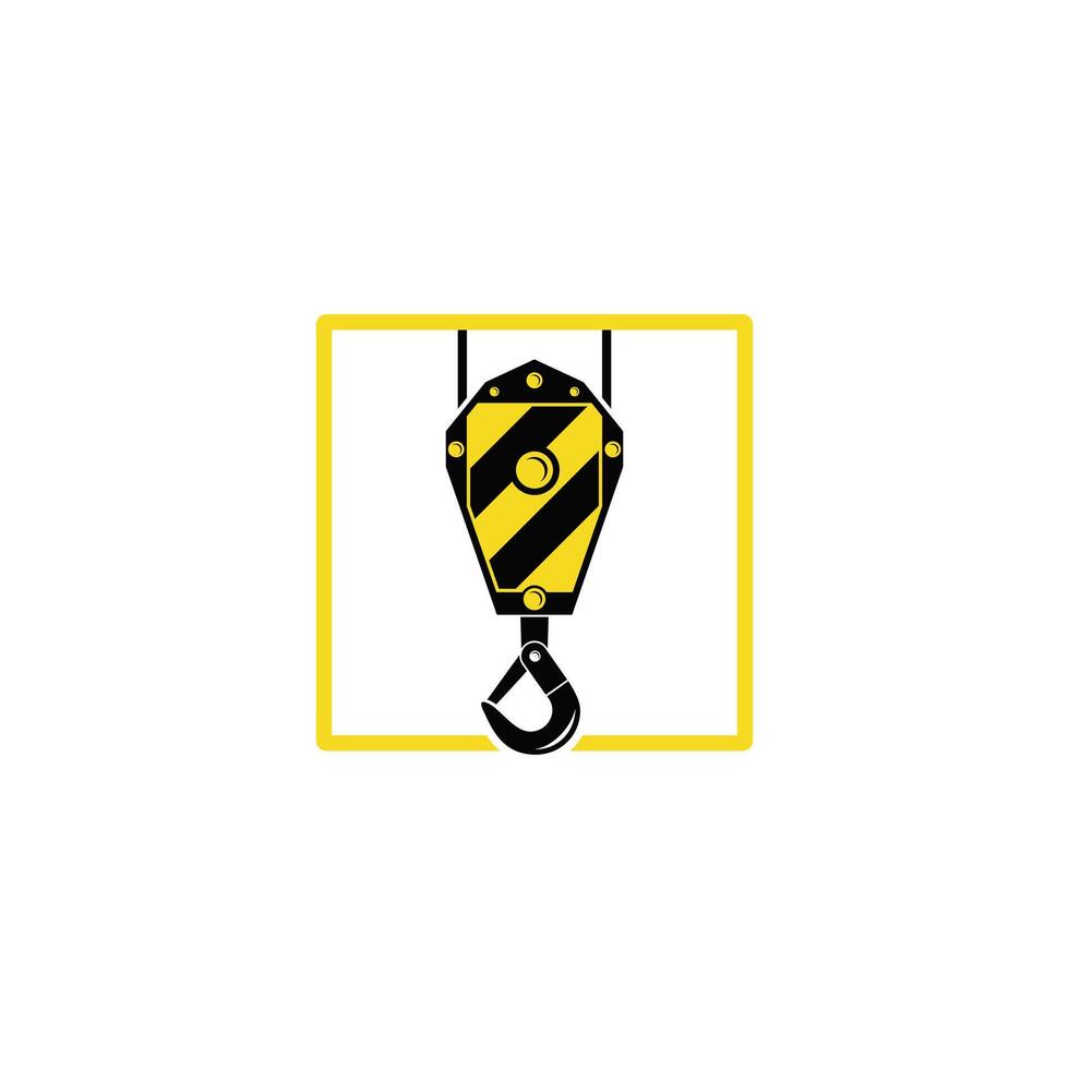 Crane Hook or Towing rental service logo design template vector
