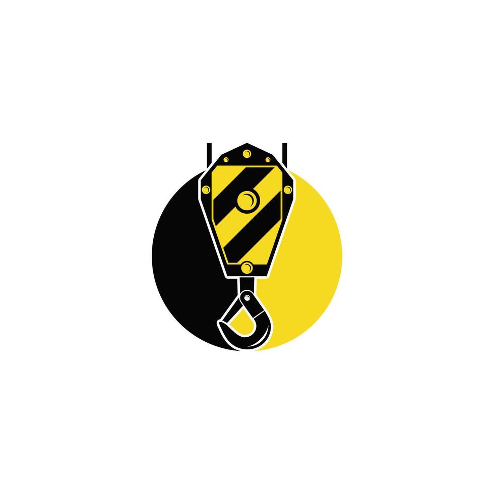 Crane Hook rental for Construction building logo design template vector