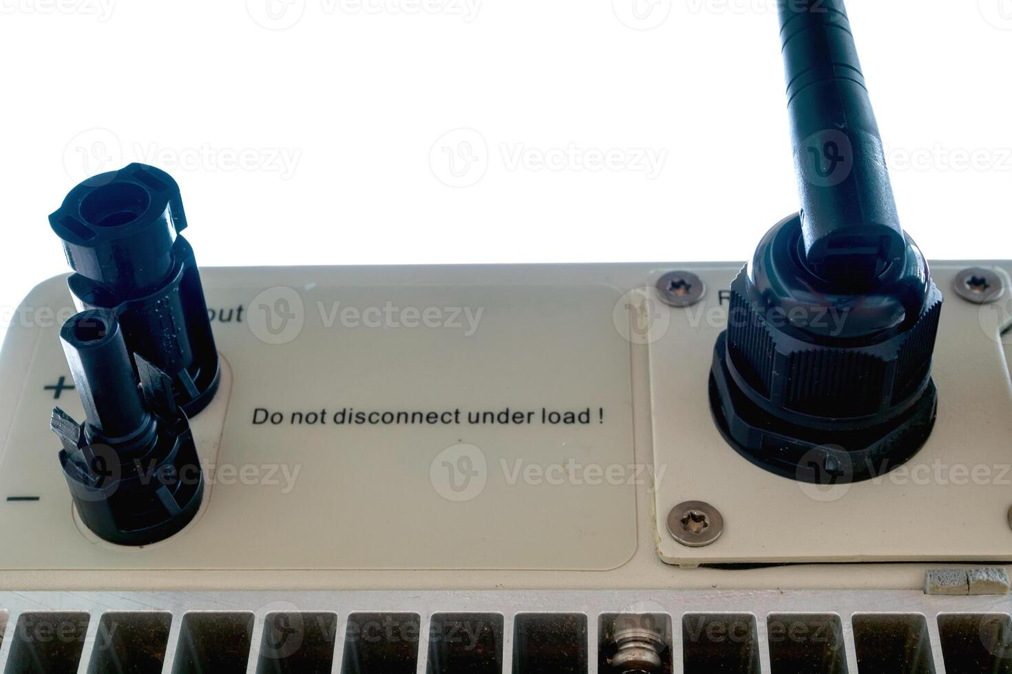 The MC4 connectors for connect to solar panel at the power inverter photo