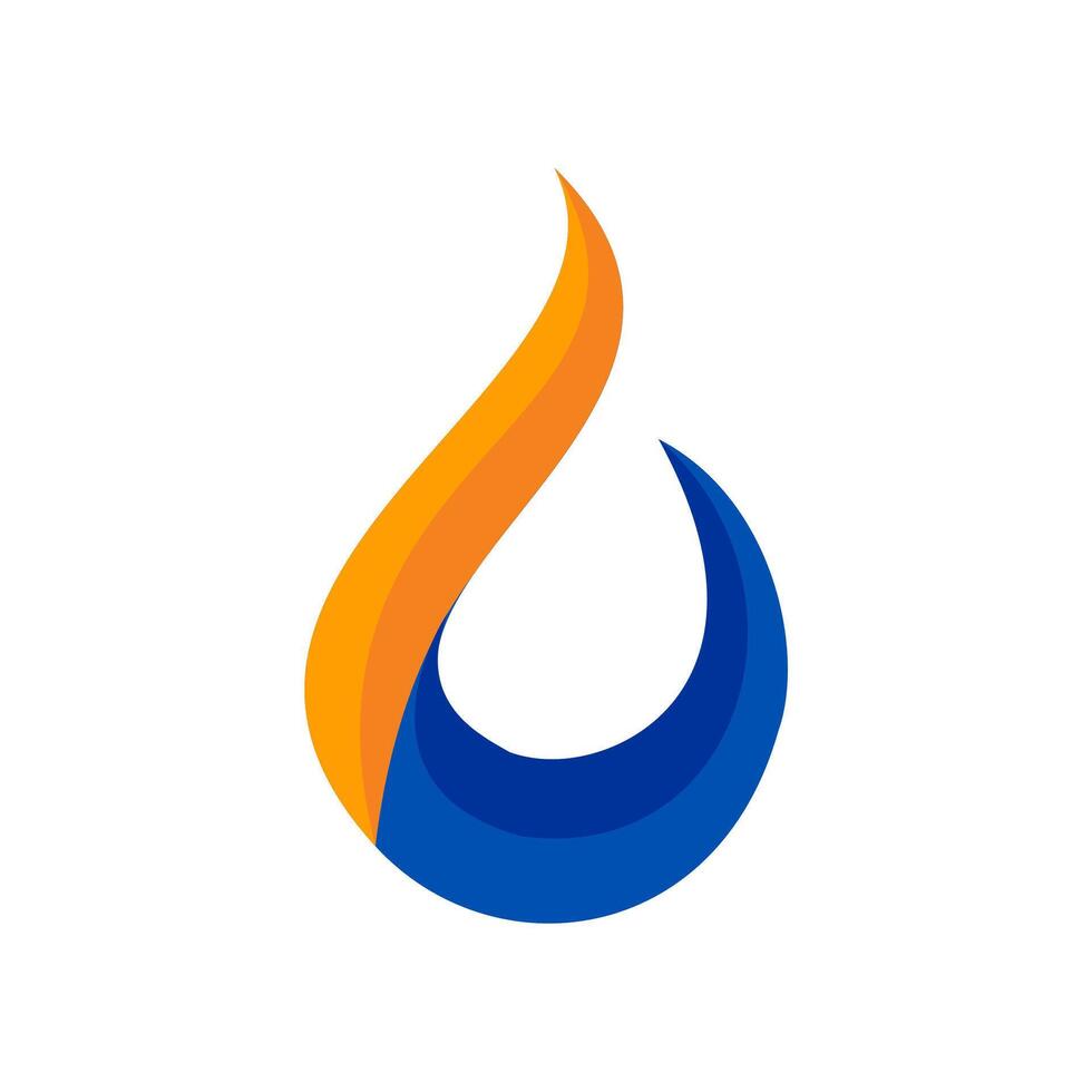 Stylized Flame and Water Drop Logo vector