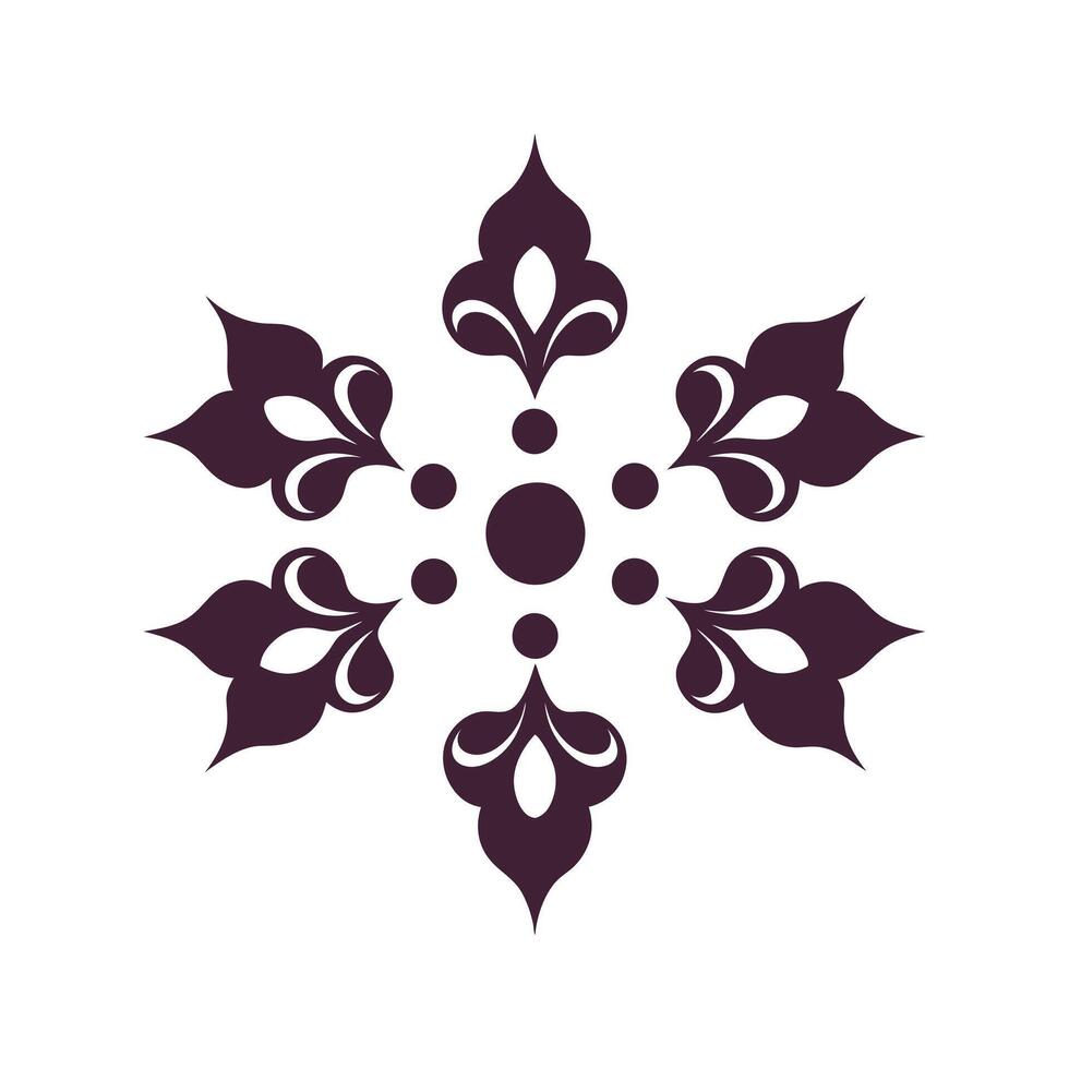 A purple flower design with a white background vector