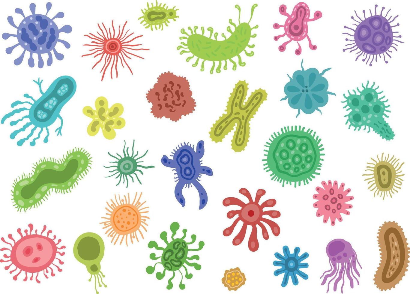 collection of bacteria in the gut microbiome vector