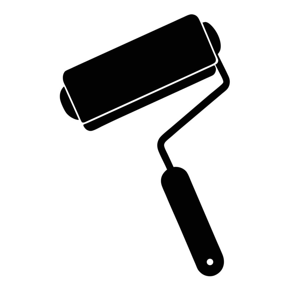 Paint Roller Icon on White Background vector