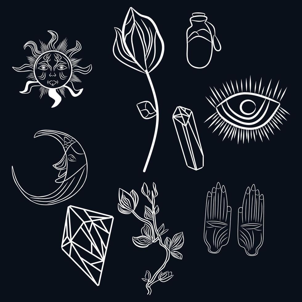 hand drawn set of icons seamless pattern vector
