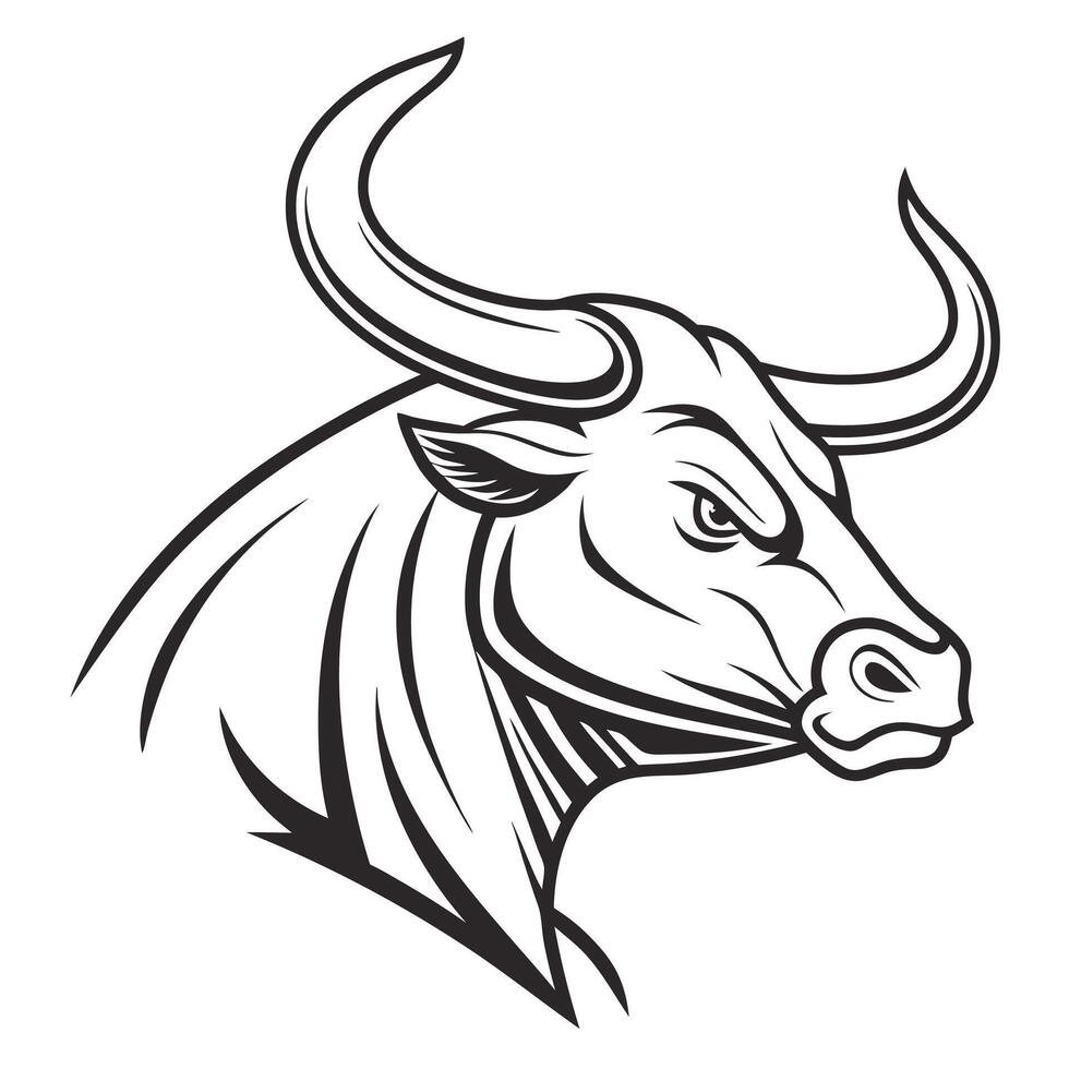 Bull head illustration vector