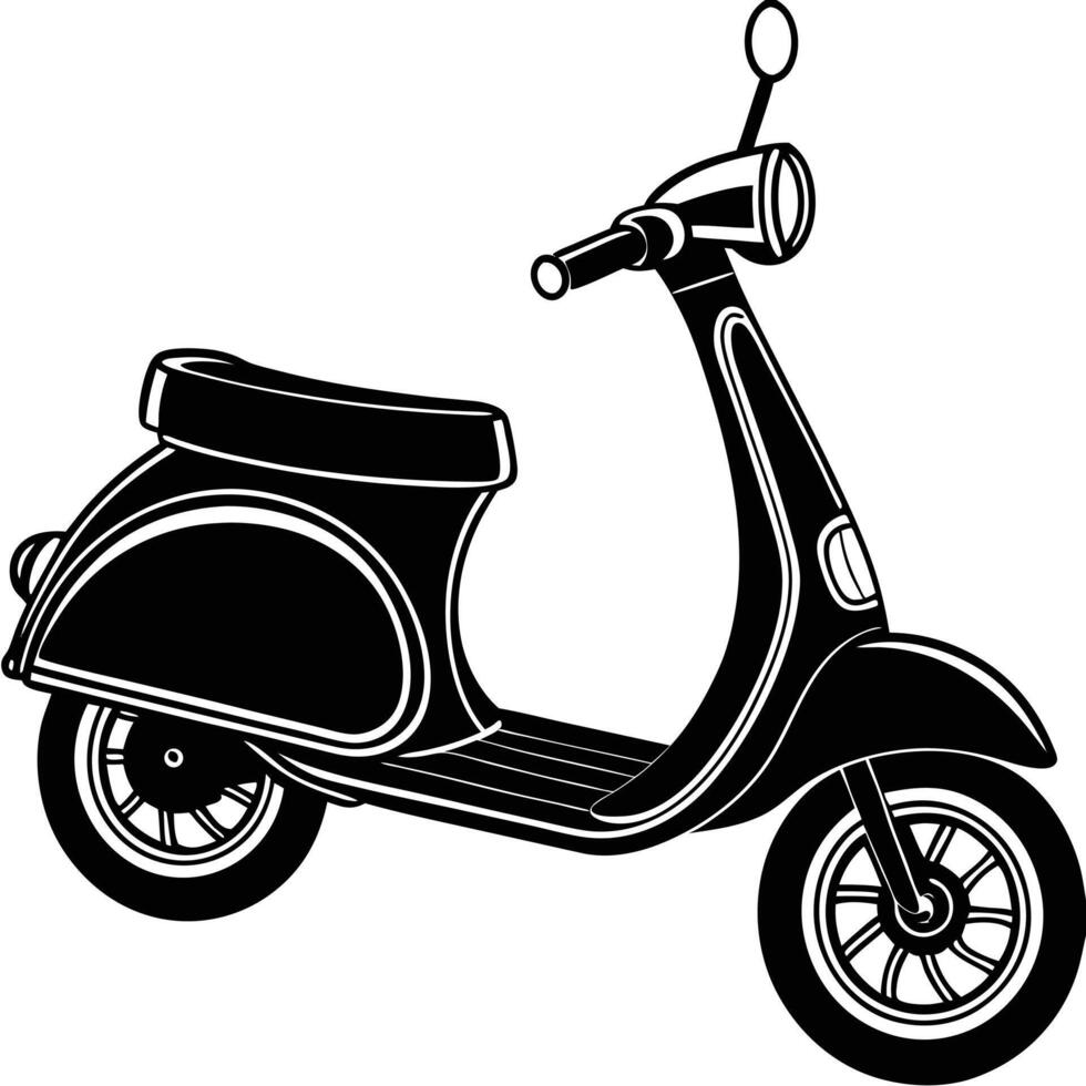 Scooter Silhouette Illustration for Transport Themes vector