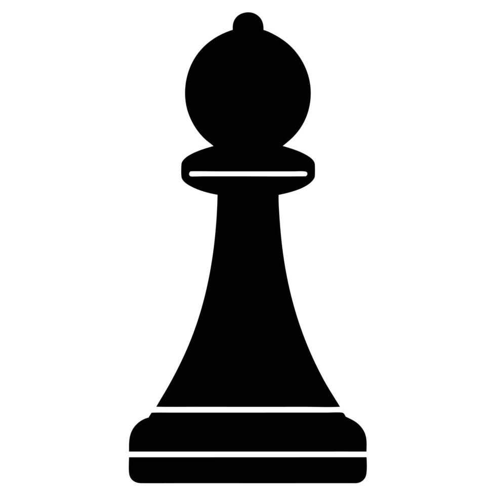 Silhouetted Chess Pawn on a white background vector