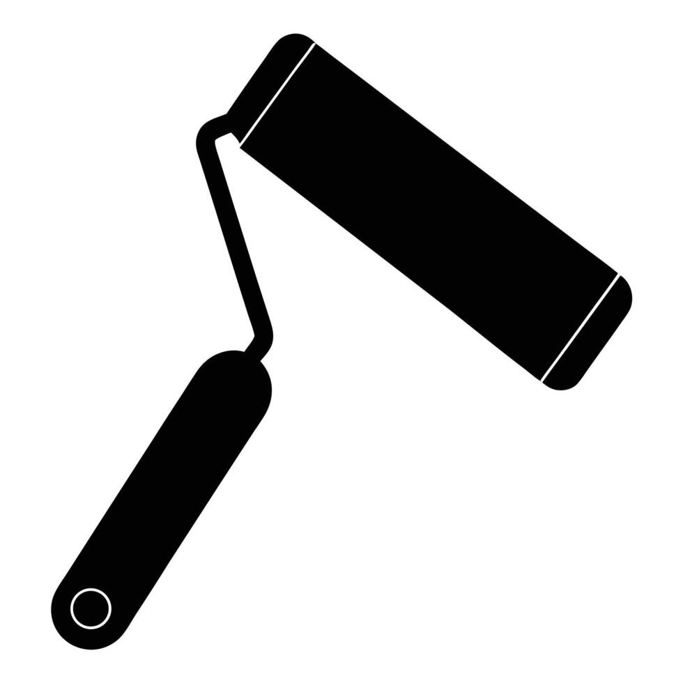 Paint Roller Outline for Home Improvement Themes vector