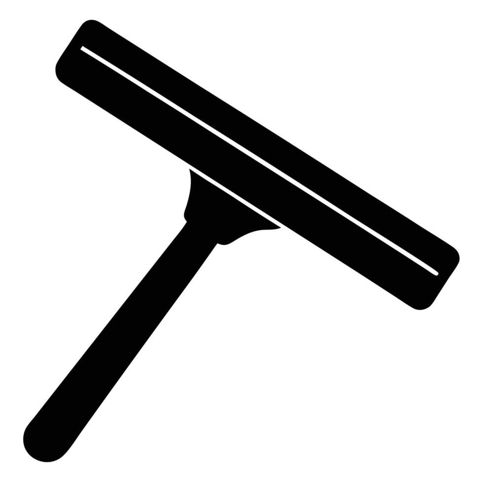 Black Squeegee Icon Cleaning Tool Symbol vector