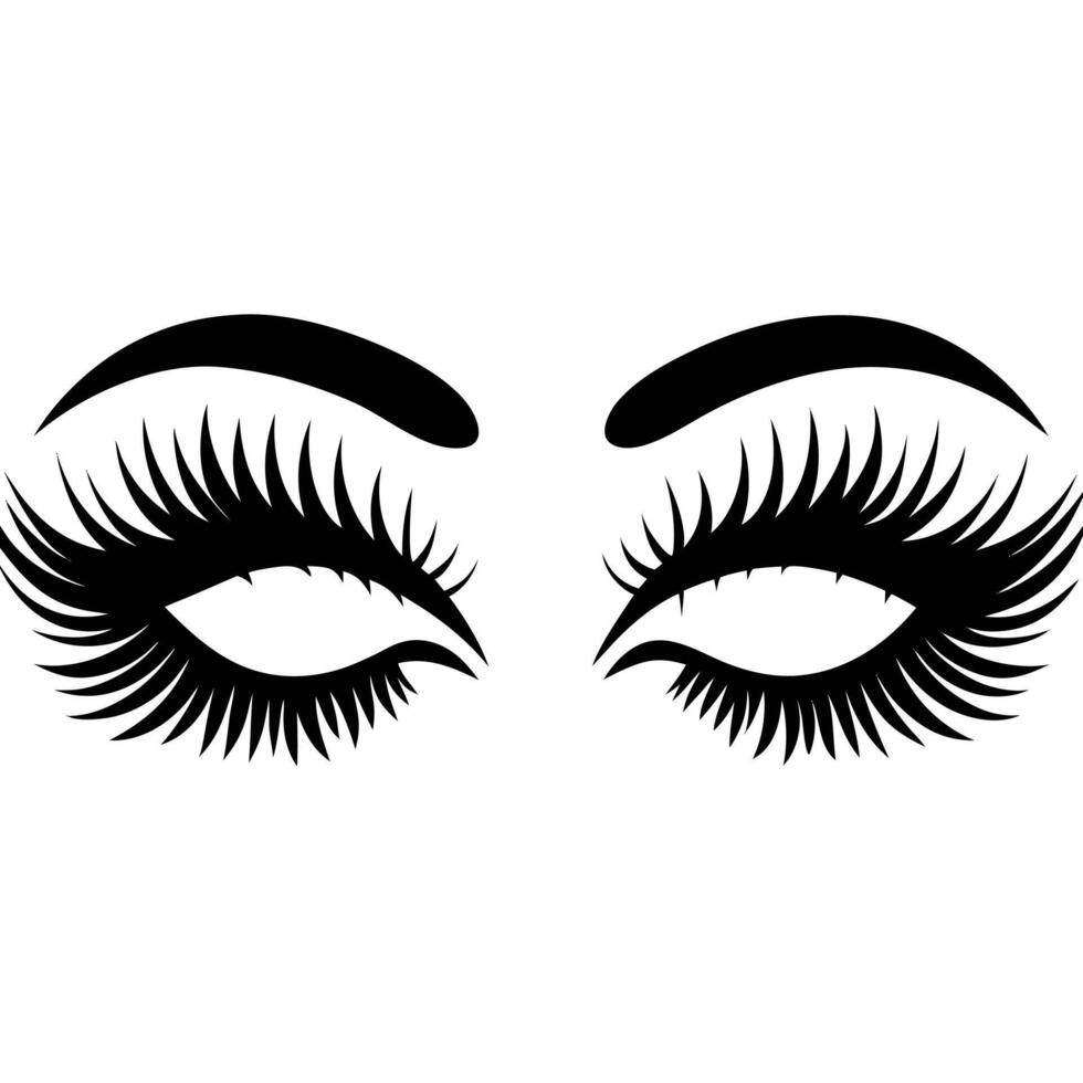 Minimalist Brow and Lash Silhouette Illustration vector