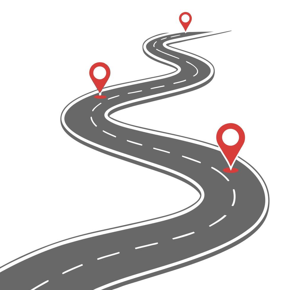 Winding Pathway with Destination Marker vector