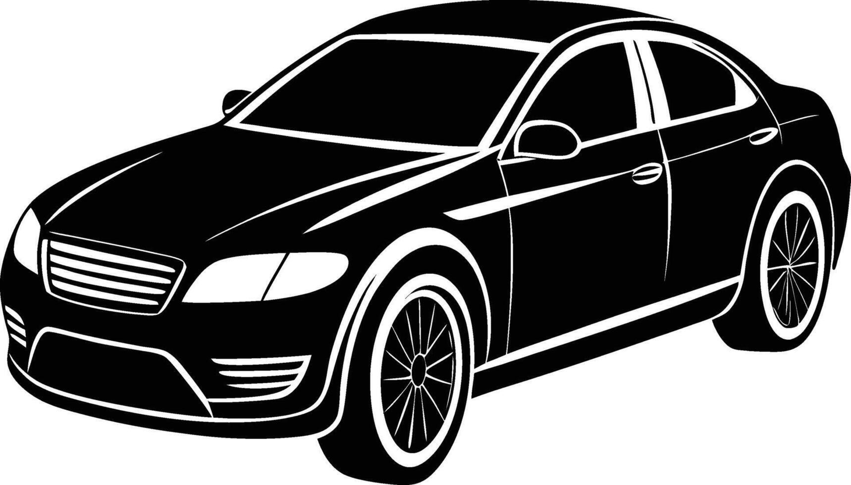 car illustration silhouette on white background vector