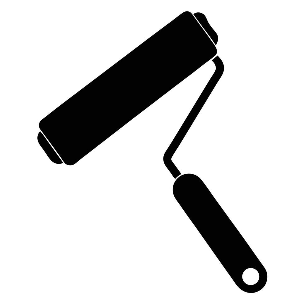 paint roller icon on a white background vector