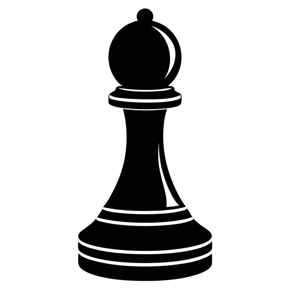 Classic Chess Pawn Icon in Black and White vector