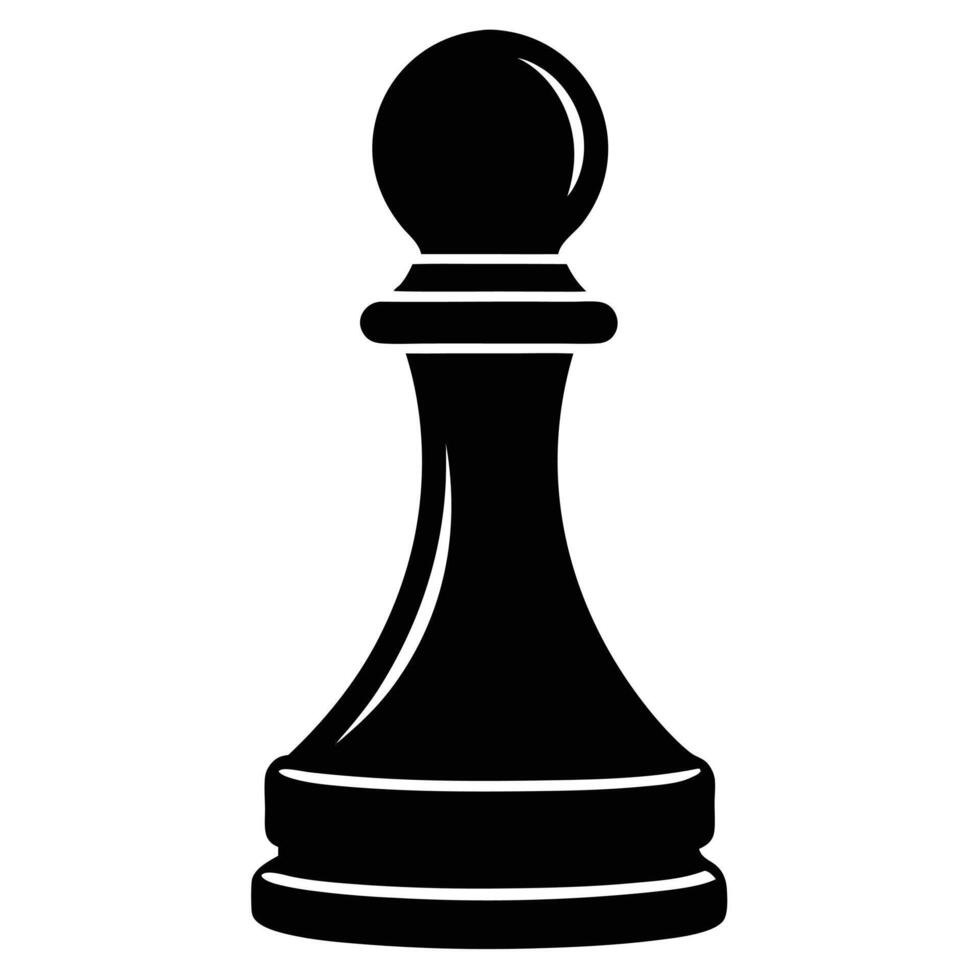 Black chess piece on white background vector
