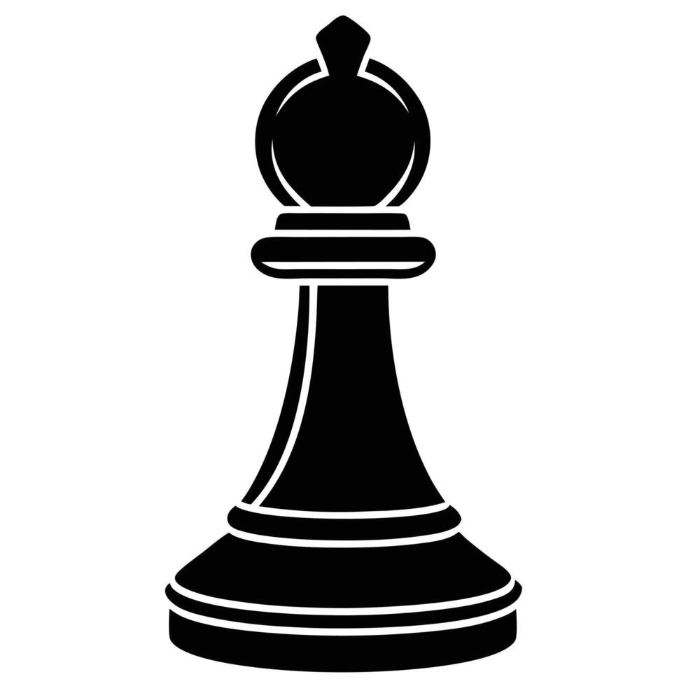 black and white chess piece on a white background vector