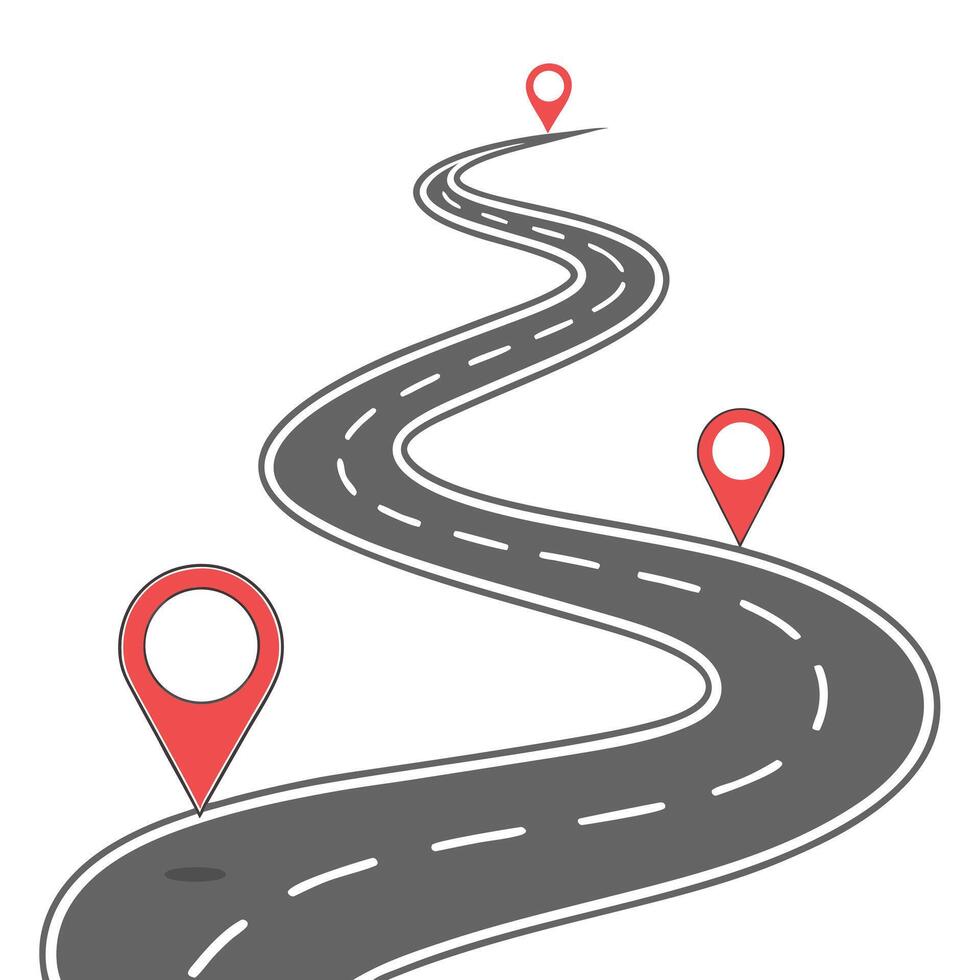 A road with a pin pointing to it vector