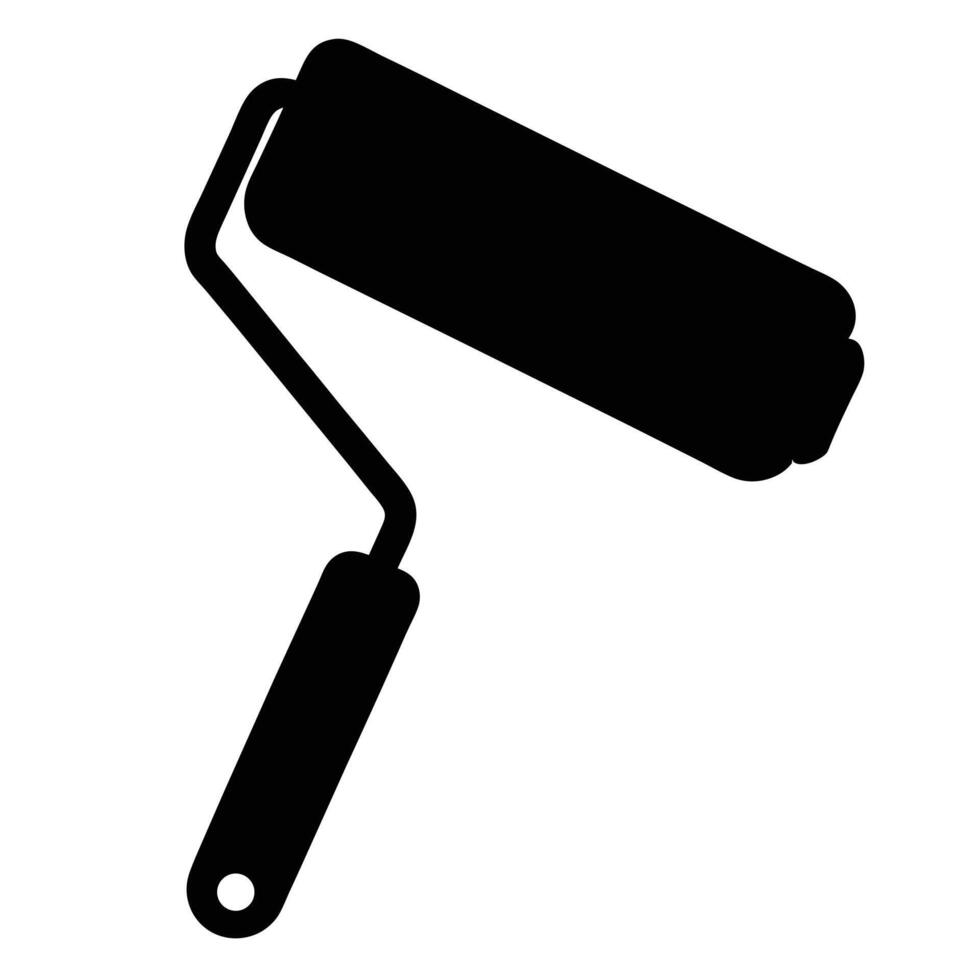 Minimalist Paint Roller Silhouette Design vector