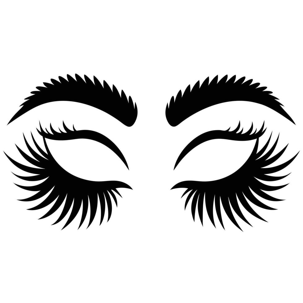 Eyelashes black and white vector