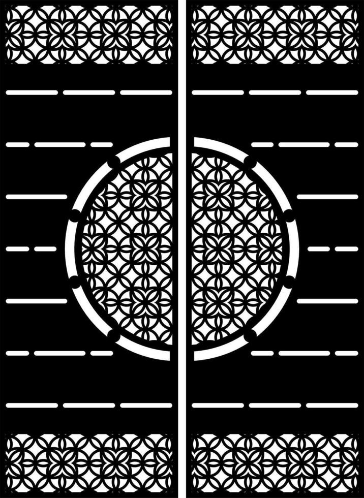 Elegant geometric decorative screen design with intricate laser cut pattern vector