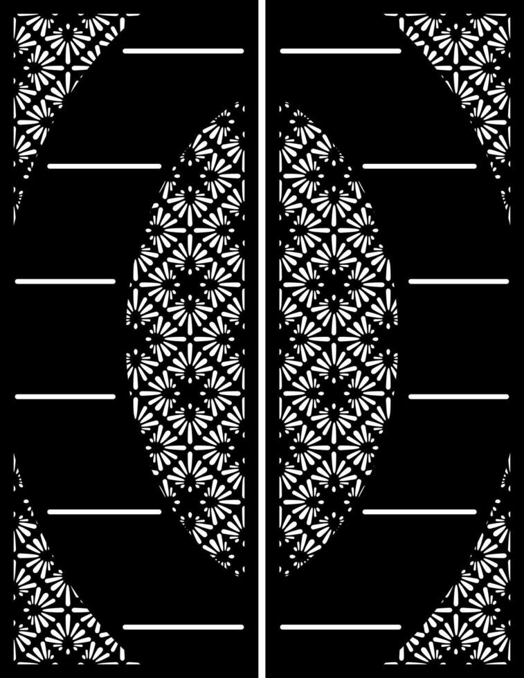 Decorative Laser Cut Metal Gate with Floral Pattern vector