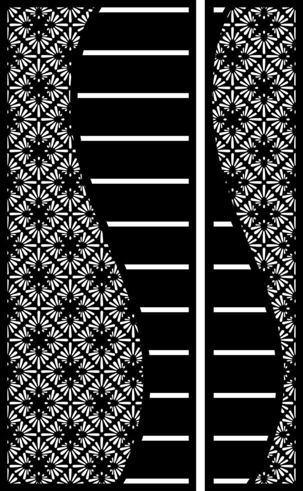 Decorative Metal Gate Design with Floral and Geometric Patterns vector