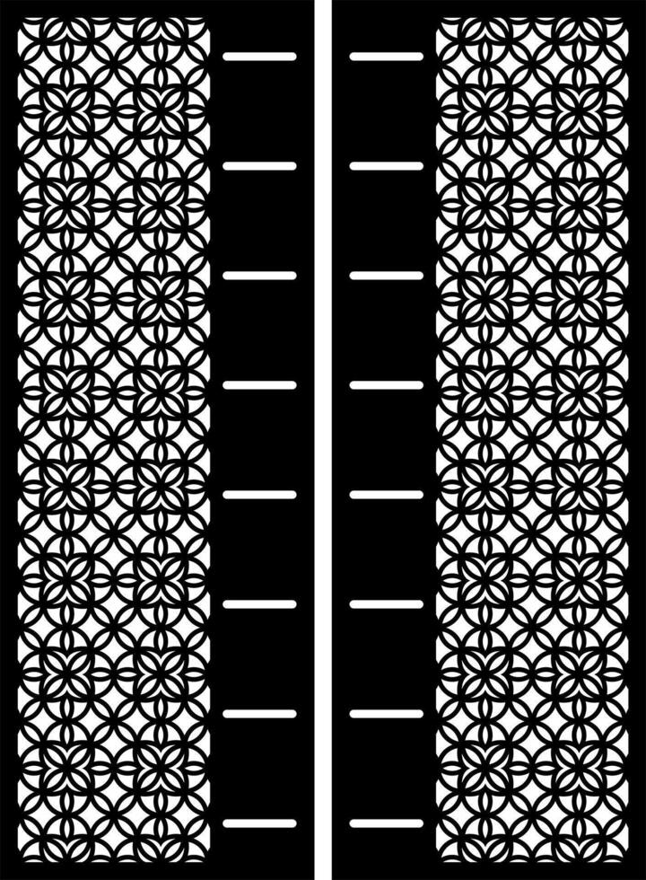 Decorative Panel with Interlocking Circles and Vertical Stripes vector