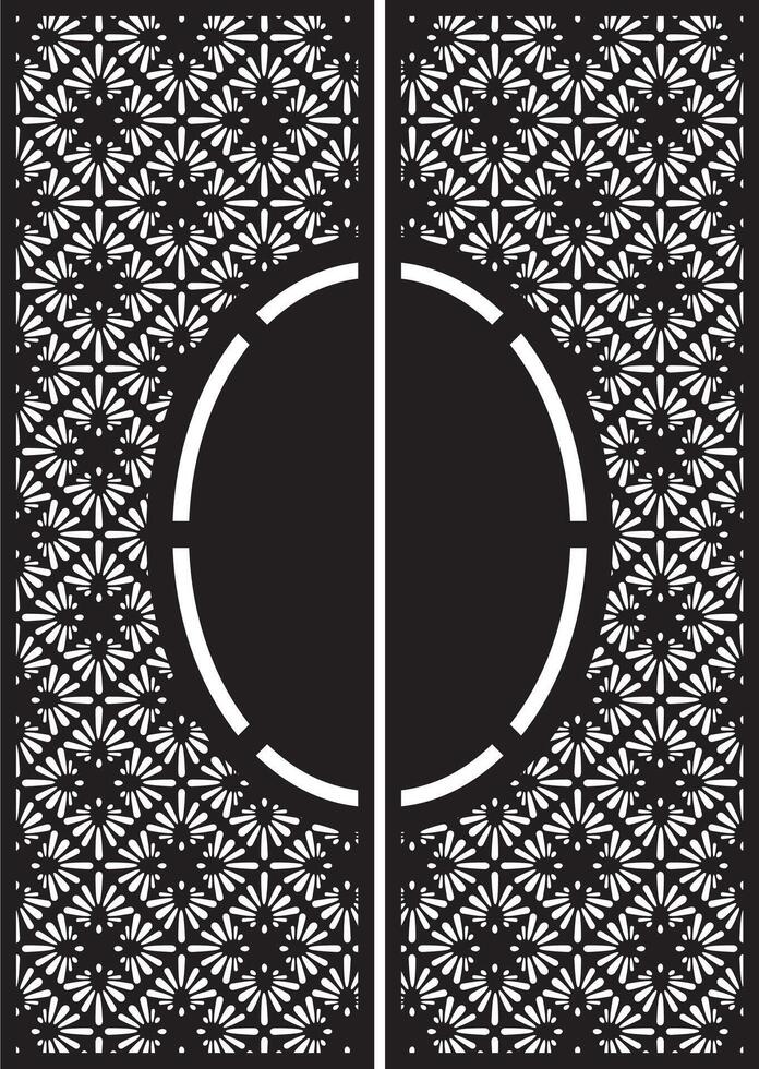 Decorative Floral Pattern Laser Cut Screen Panel Design vector
