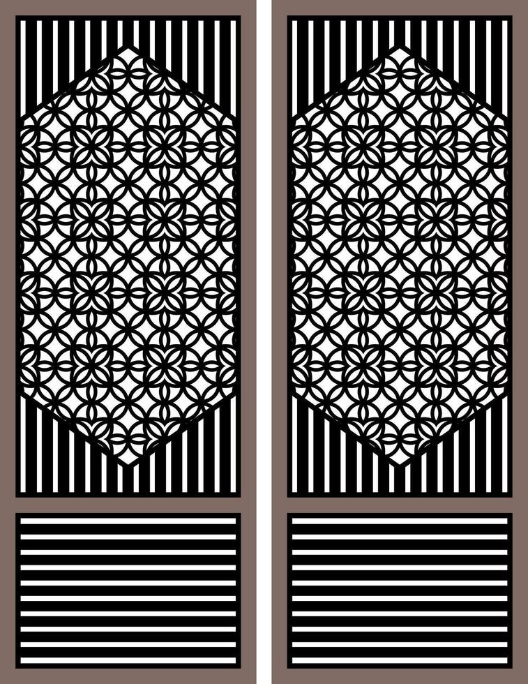 Elegant Geometric Panel Design with Ornate Circular Pattern vector