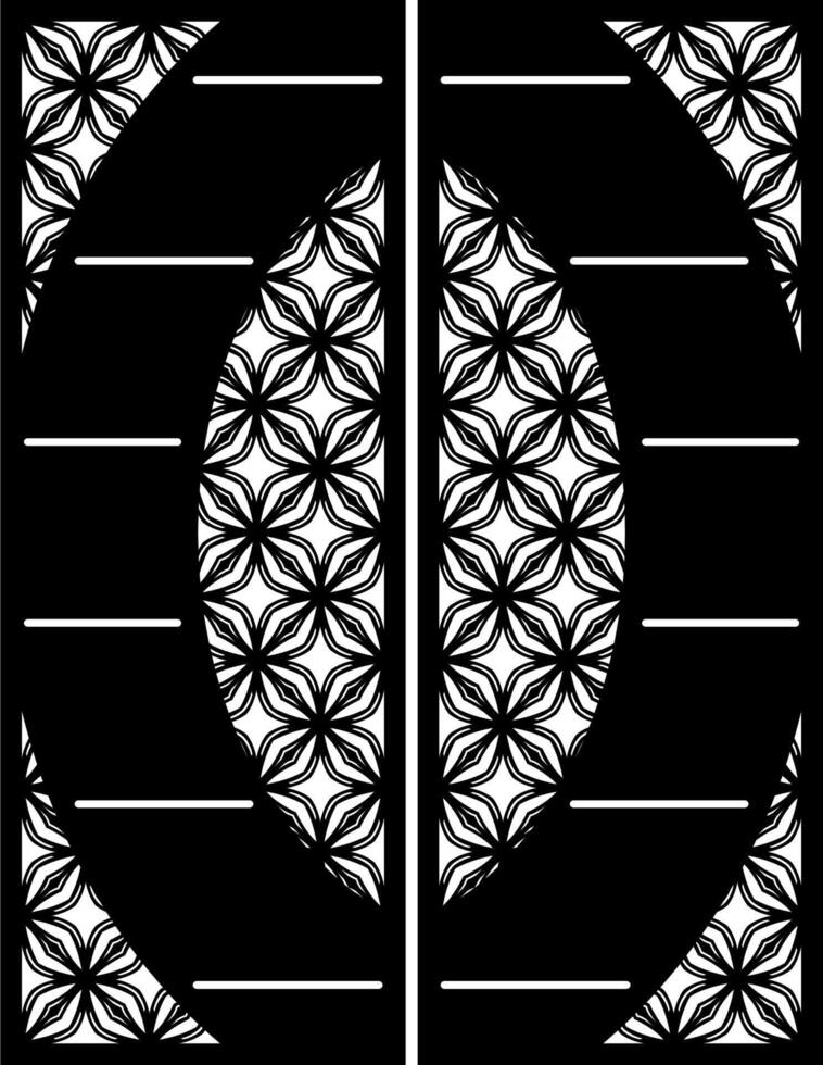 Intricate Geometric Pattern in Black and White vector