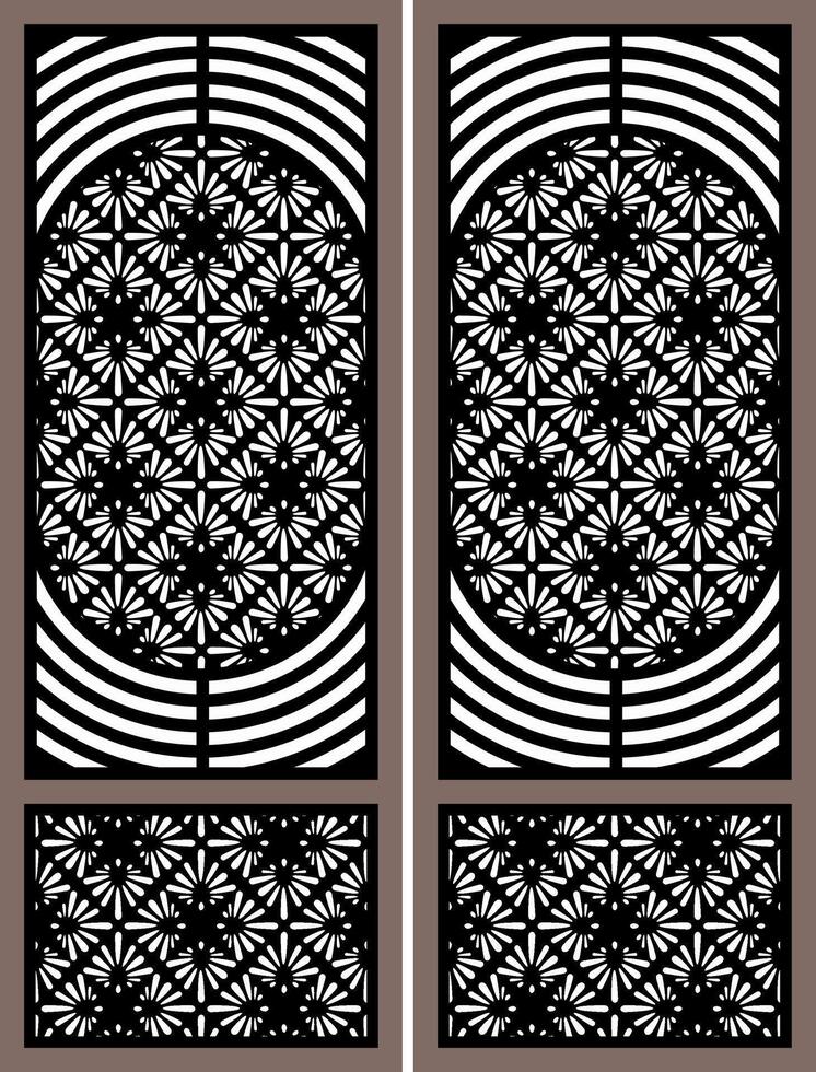 Geometric Floral Pattern Design for Decorative Panels vector