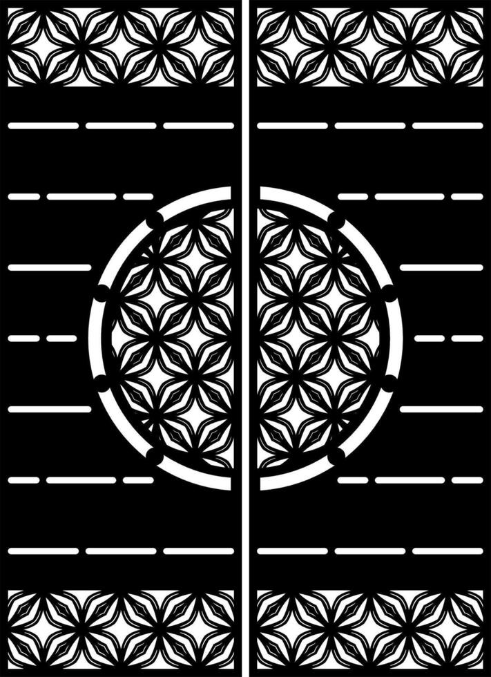 Elegant Geometric Panel Design with Floral Accents vector