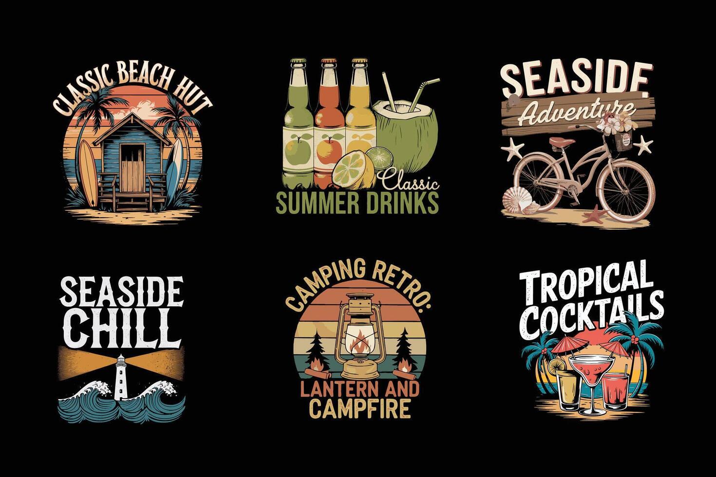 Summer beach t-shirt design vector