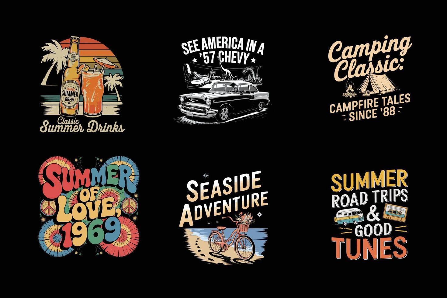 Summer t-shirt collection vector
