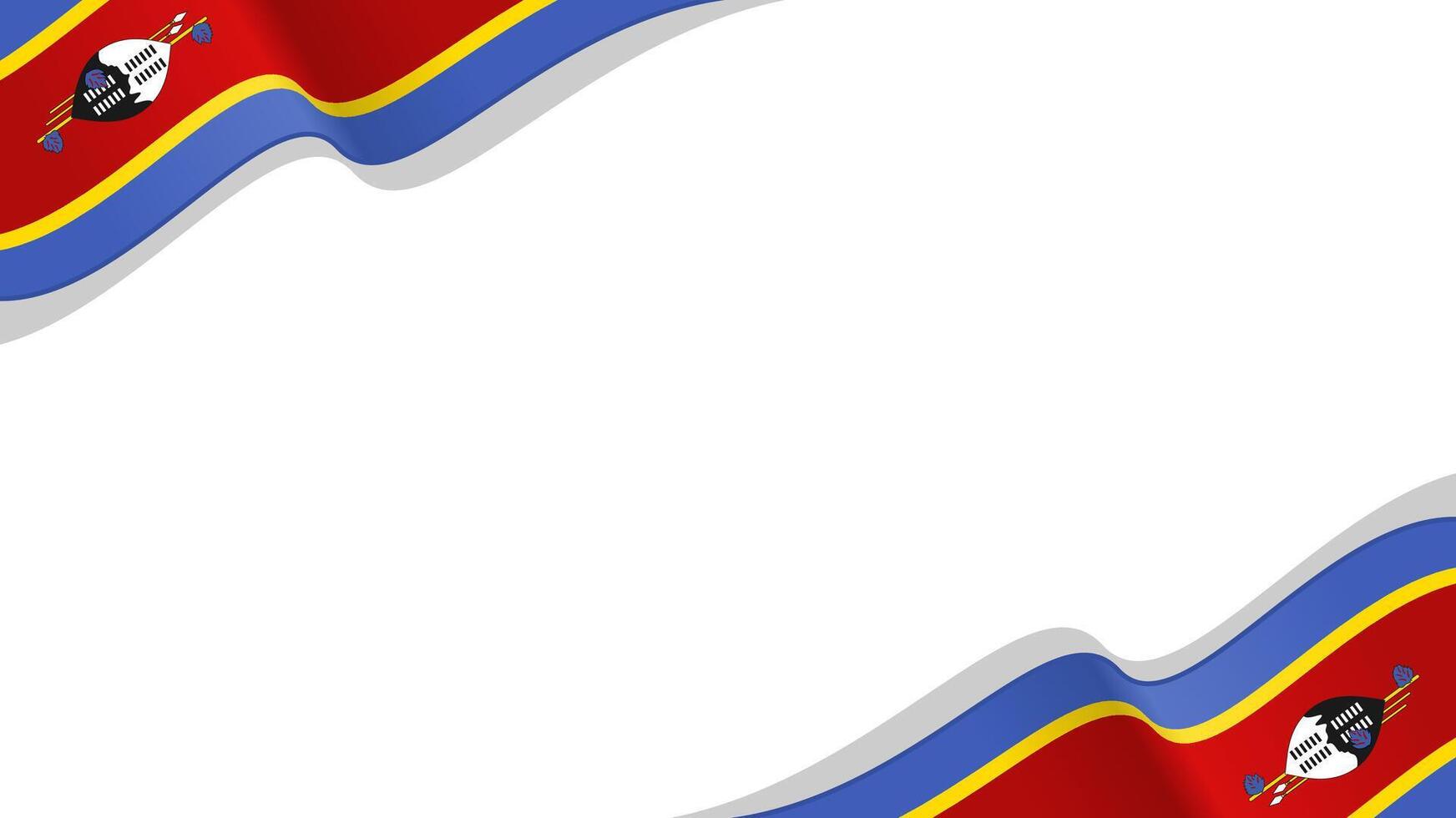 wavy Eswatini flag frame background with copy space for text. for national day vector