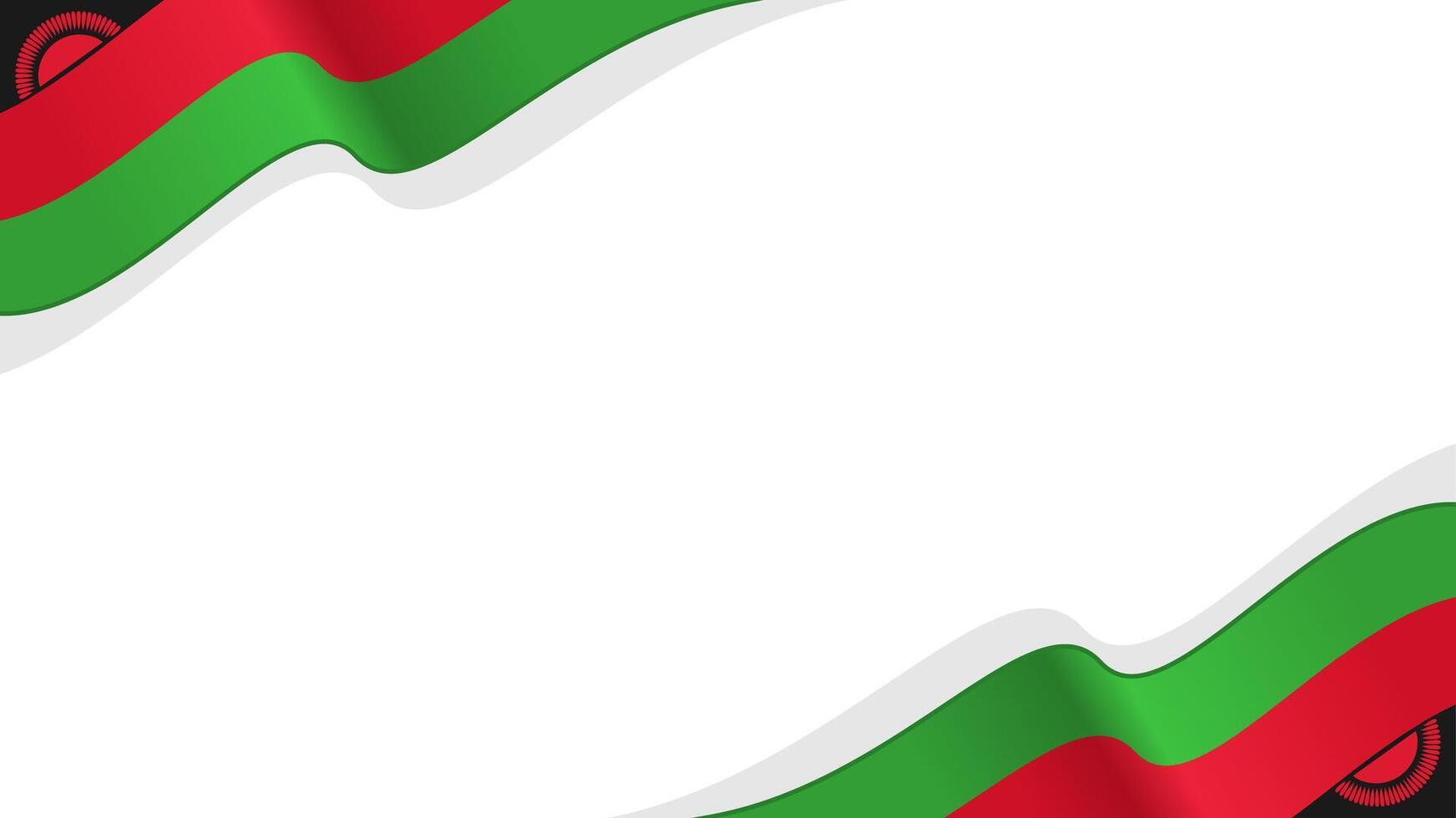 wavy malawi flag frame background with copy space for text. for national day vector