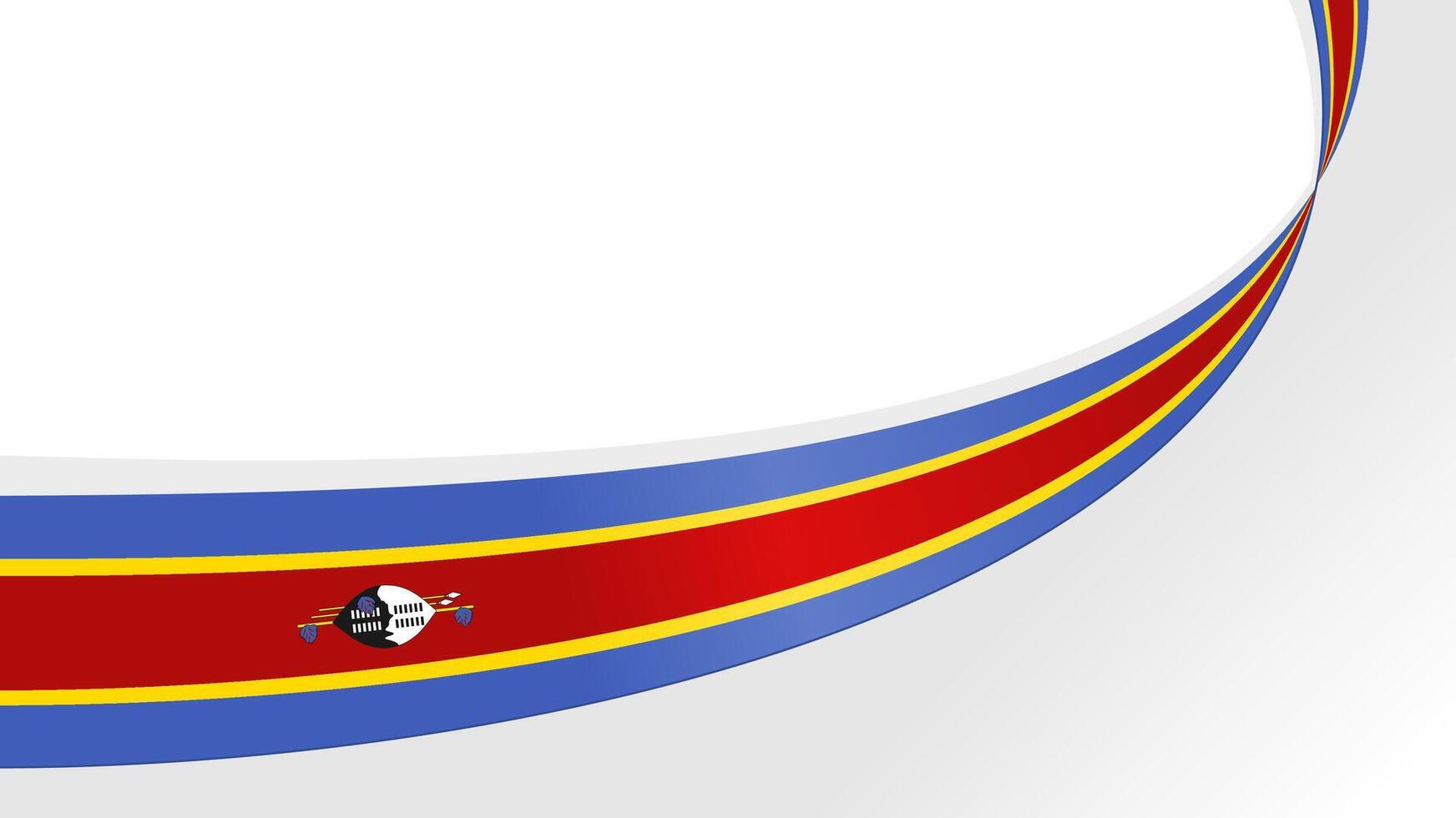 wavy Eswatini flag background with copy space for text. for national day vector