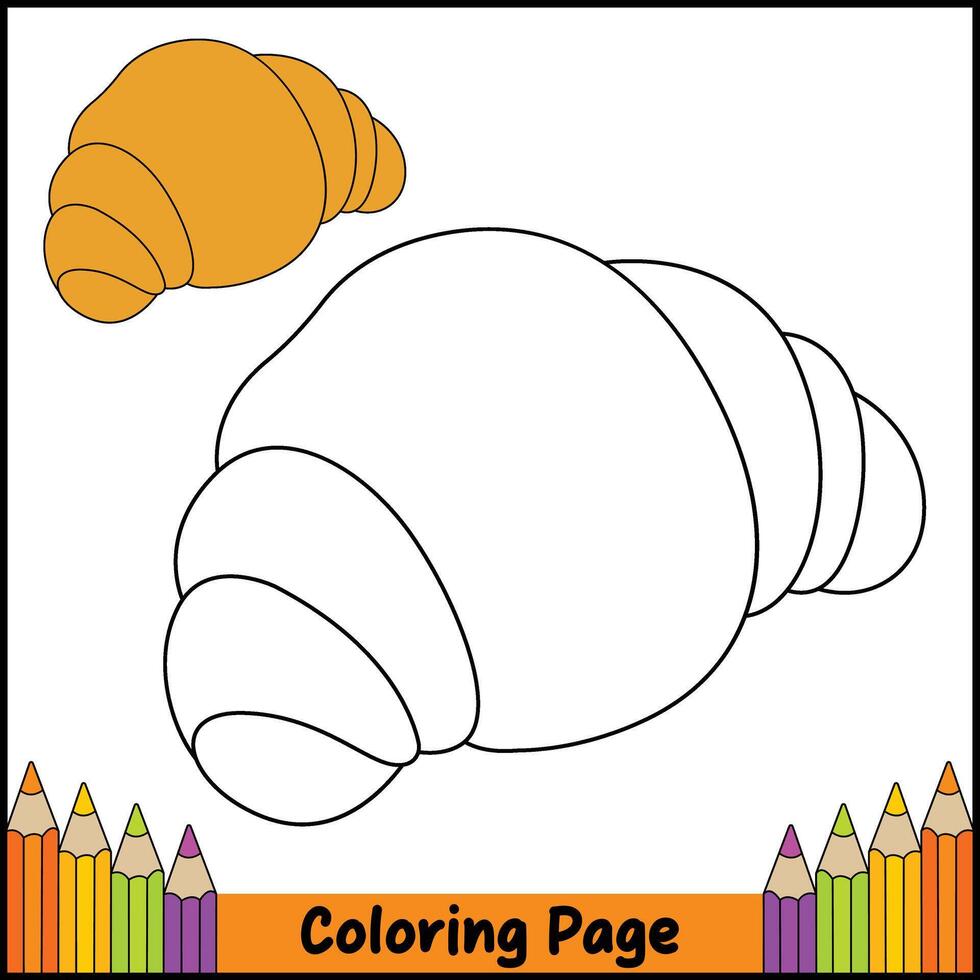 Delicious Croissant Coloring Page vector