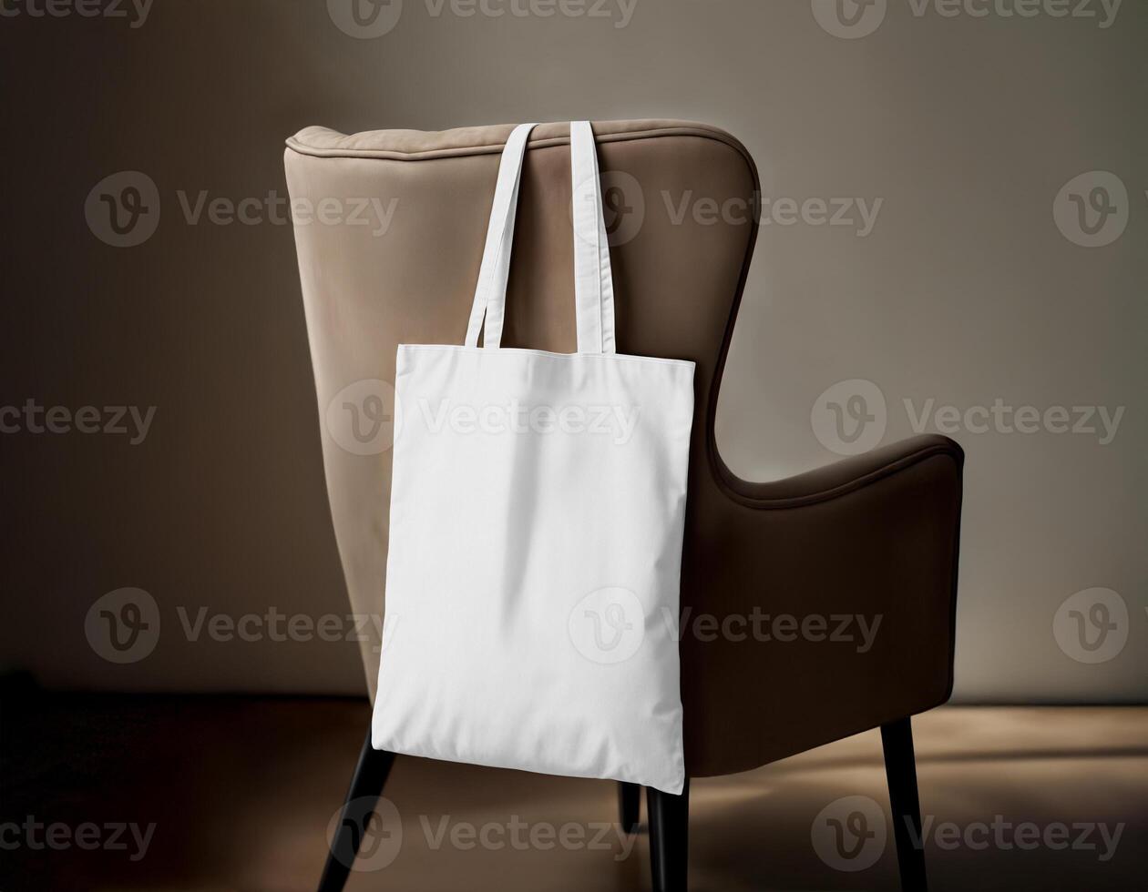 Canvas Tote Bag Hanging on a Chair photo