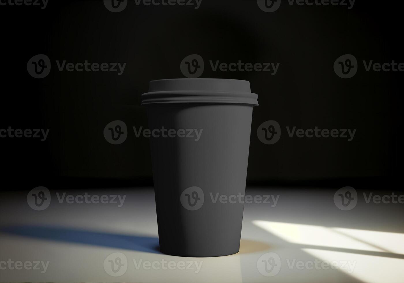 Coffee Cup with Lid in Dark Background photo