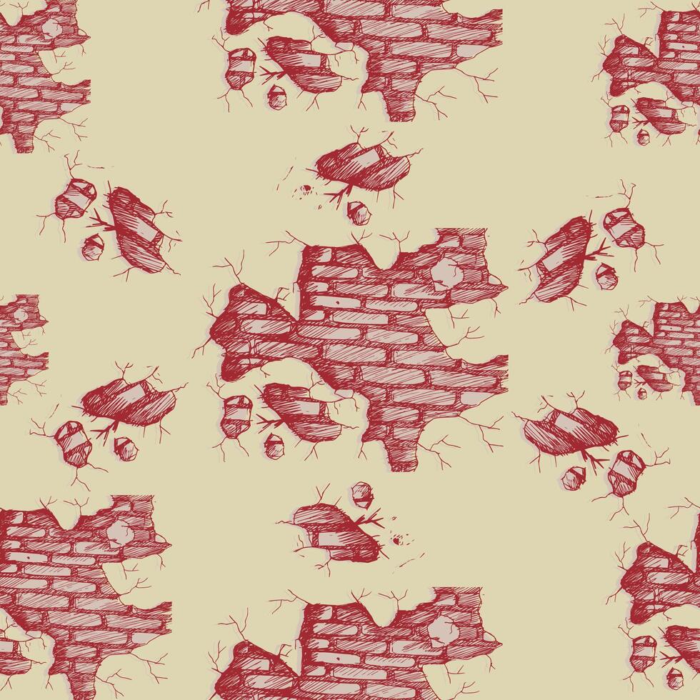 Seamless pattern with brick wall. vector