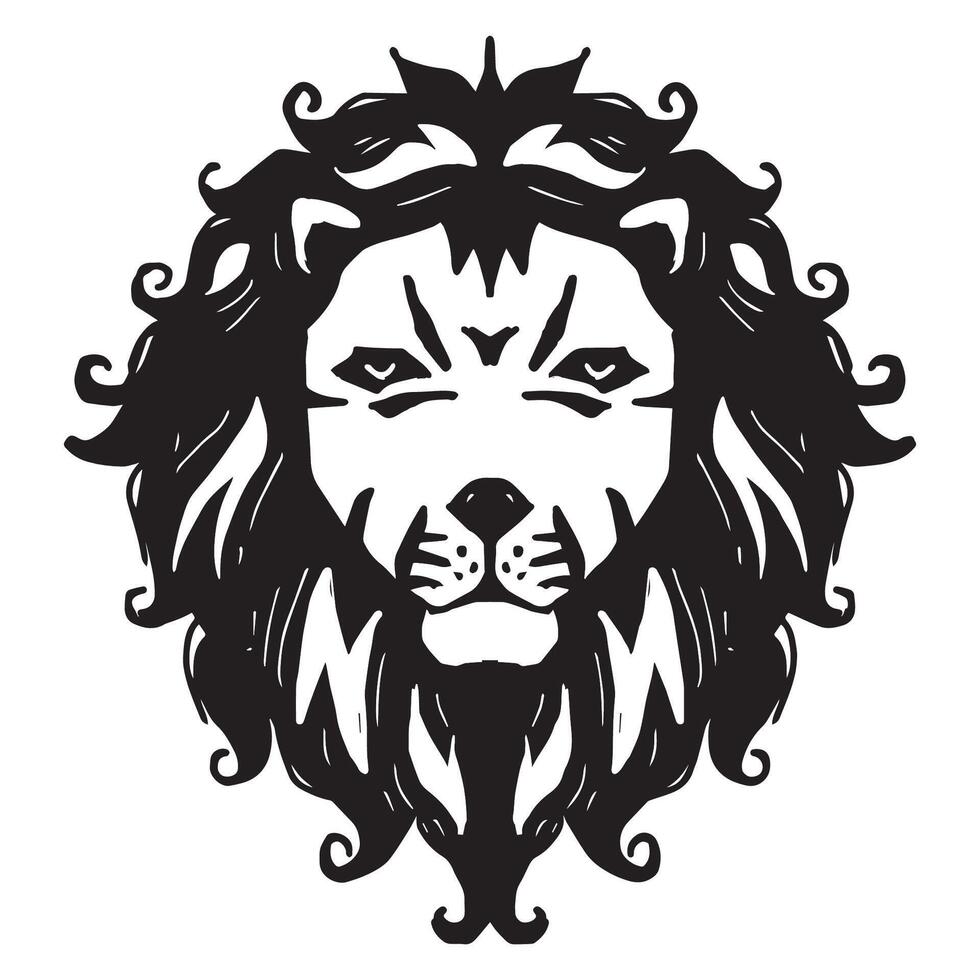 Lion head silhouette. vector