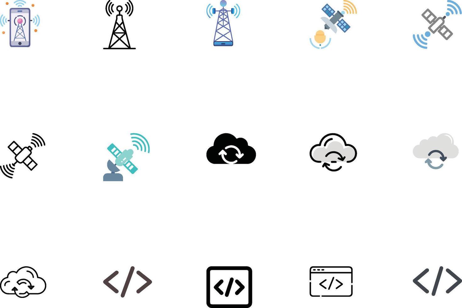 Digital Connectivity Icons Collection vector