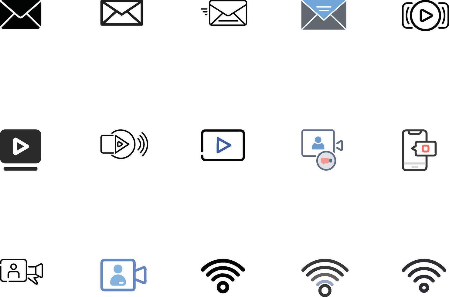 Internet and Digital Networking Icons vector